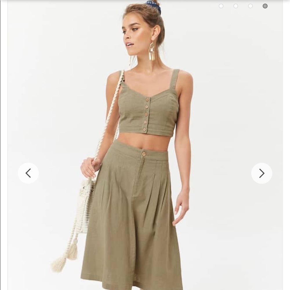 F21 Linen Cropped Cami